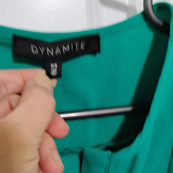 Dynamite Sleeveless Teal-Green Drawstring Waist Dress - Picture 3 of 3